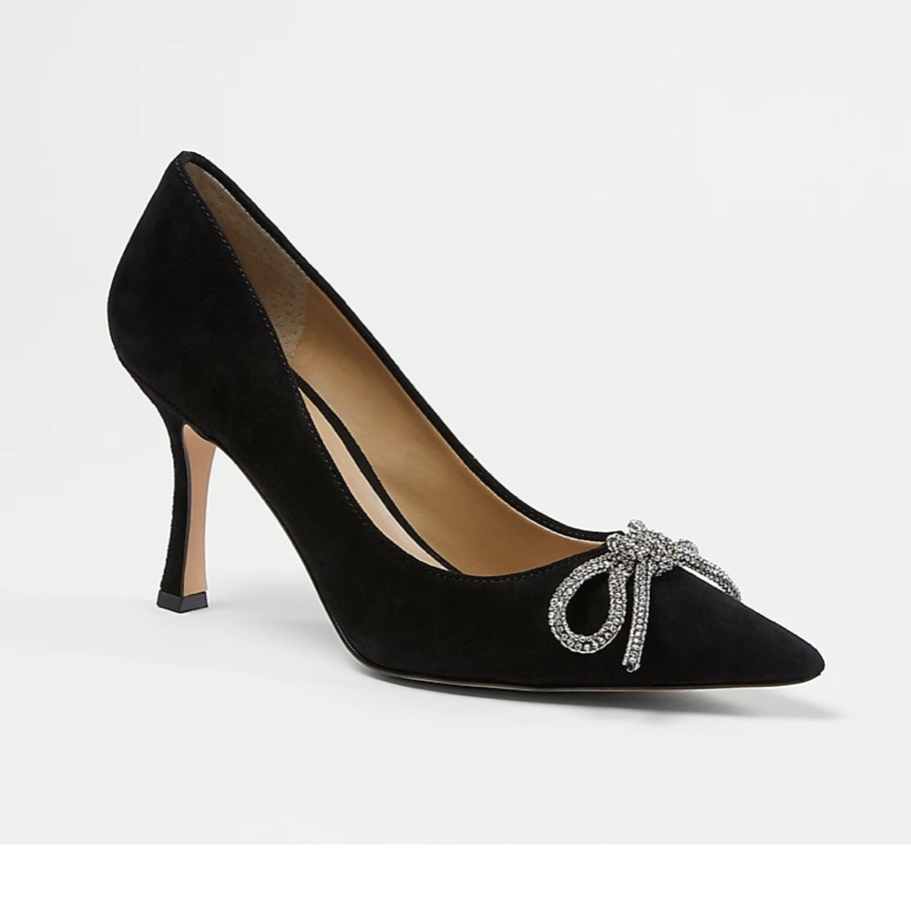 Ann Taylor Black Embellished Heels